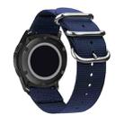 Washable Nylon Canvas Watchband, Band Width:20mm(Dark Blue with Silver Ring Buckle) - 3