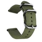 Washable Nylon Canvas Watchband, Band Width:20mm(Army Green with Silver Ring Buckle) - 1