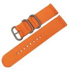 Washable Nylon Canvas Watchband, Band Width:24mm(Orange with Silver Ring Buckle) - 2