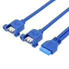 50CM USB3.0 Data Cable Motherboard 20p To Dual Usb3.0 Baffle Line With Ear - 1