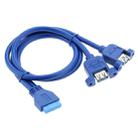 50CM USB3.0 Data Cable Motherboard 20p To Dual Usb3.0 Baffle Line With Ear - 4