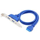 50CM USB3.0 Rear PCI Baffle Line Full Height Chassis DIY With Ear 20pin Transfer Cable(Blue) - 1