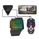 ZIYOULANG G1 Bluetooth / Wired Dual-mode Automatic Pressure Shooting Mobile Game Throne Keyboard Mouse Converter + K15 One-handed Gaming Keyboard + M3 Pressure Shooting Mouse Set, Compatible with Android / IOS(Black) - 1