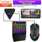 ZIYOULANG G1 Bluetooth / Wired Dual-mode Automatic Pressure Shooting Mobile Game Throne Keyboard Mouse Converter + K106 One-hand Gaming Keyboard + V1 Mouse Set, Compatible with Android / IOS(Black) - 1