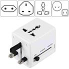 World-Wide Universal Travel Concealable Plugs Adapter with & Built-in Dual USB Ports Charger for US, UK, AU, EU(White) - 1