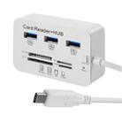 USB 3.1 Type-C COMBO 3 Ports HUB + MS DUO / SD(HC) / M2 / T-Flash Card Reader with LED Indication(Silver) - 1