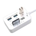 USB 3.1 Type-C COMBO 3 Ports HUB + MS DUO / SD(HC) / M2 / T-Flash Card Reader with LED Indication(Silver) - 3