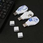 Flowers Blue and White Porcelain Pattern Portable Audio Voice Recorder USB Drive, 8GB, Support Music Playback - 10
