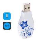 Simple Blue and White Porcelain Pattern Portable Audio Voice Recorder USB Drive, 8GB, Support Music Playback - 1