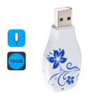 Simple Blue and White Porcelain Pattern Portable Audio Voice Recorder USB Drive, 16GB, Support Music Playback - 1