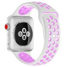 For Apple Watch Series 5 & 4 40mm / 3 & 2 & 1 38mm Fashionable Classical Silicone Sport Watchband(White Purple) - 1