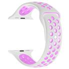 For Apple Watch Series 5 & 4 40mm / 3 & 2 & 1 38mm Fashionable Classical Silicone Sport Watchband(White Purple) - 4