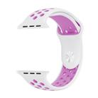 For Apple Watch Series 5 & 4 40mm / 3 & 2 & 1 38mm Fashionable Classical Silicone Sport Watchband(White Purple) - 5