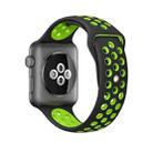 For Apple Watch Series 7 41mm / 6 & SE & 5 & 4 40mm / 3 & 2 & 1 38mm Fashionable Classical Silicone Sport Watch Band (Black Green) - 1