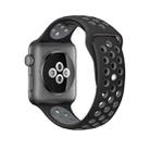 For Apple Watch Series 10 42mm / 9&8&7 41mm / SE 3&SE 2&6&SE&5&4 40mm / 3&2&1 38mm Fashionable Classical Silicone Sport Watch Band(Black Grey) - 1