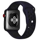 For Apple Watch Series 9&8&7 41mm / SE 3&SE 2&6&SE&5&4 40mm / 3&2&1 38mm Fashionable Classical Silicone Sport Watch Band (Blue Black) - 1