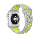 For Apple Watch Series 7 41mm / 6 & SE & 5 & 4 40mm / 3 & 2 & 1 38mm Fashionable Classical Silicone Sport Watch Band(Grey Yellow) - 1