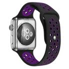 For Apple Watch Series 7 41mm / 6 & SE & 5 & 4 40mm / 3 & 2 & 1 38mm Fashionable Classical Silicone Sport Watch Band (Black Purple) - 1