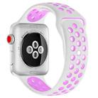 For Apple Watch Ultra 49mm&Watch Ultra 2 49mm / Series 9&8&7 45mm / SE 3&SE 2&6&SE&5&4 44mm / 3&2&1 42mm Fashionable Classical Silicone Sport Watch Band(White Purple) - 1