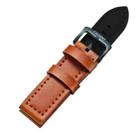 CAGARNY Simple Fashion Watches Band Green Buckle Leather Watch Band, Width: 22mm(Brown) - 2