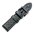 CAGARNY Simple Fashion Watches Band Green Buckle Leather Watch Band, Width: 24mm(Black) - 2