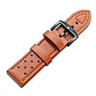 CAGARNY Simple Fashion Watches Band Green Buckle Leather Watch Band, Width: 24mm(Brown) - 2