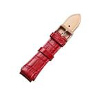 CAGARNY Simple Fashion Watches Band Gold Buckle Leather Watch Band, Width: 18mm(Red) - 2
