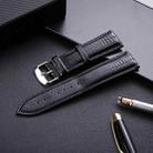 Lizard Texture Leather Strap  Watch Band, Size: 14mm(Black) - 1