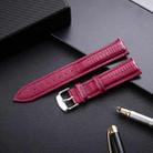 Lizard Texture Leather Strap  Watch Band, Size: 14mm(Purple) - 1