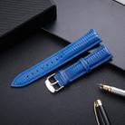 Lizard Texture Leather Strap  Watch Band, Size: 18mm(Blue) - 1