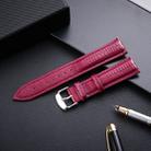 Lizard Texture Leather Strap  Watch Band, Size: 18mm(Purple) - 1