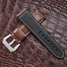 Crazy Horse Layer Frosted Black Buckle Watch Leather Watch Band, Size: 20mm(Light Brown) - 3