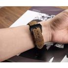 Crazy Horse Layer Frosted Black Buckle Watch Leather Watch Band, Size: 20mm(Light Brown) - 5
