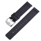 Smart Watch Silver Buckle Leather Watch Band for Apple Watch / Galaxy Gear S3 / Moto 360 2nd, Specification: 18mm(Black) - 1