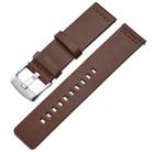Smart Watch Silver Buckle Leather Watch Band for Apple Watch / Galaxy Gear S3 / Moto 360 2nd, Specification: 20mm(Brown) - 1