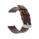 Smart Watch Silver Buckle Leather Watch Band for Apple Watch / Galaxy Gear S3 / Moto 360 2nd, Specification: 22mm(Brown) - 4