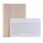 AW11 Detachable Lambskin Texture Ultra-thin TPU Bluetooth Keyboard Leather Tablet Case with Stand For Huawei MatePad 11 2021(Gold) - 1
