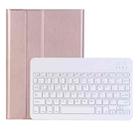 AW11 Detachable Lambskin Texture Ultra-thin TPU Bluetooth Keyboard Leather Tablet Case with Stand For Huawei MatePad 11 2021(Rose Gold) - 1