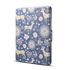 Reindeer Blue Print Horizontal Flip PU Leather Protective Case for Amazon Kindle Paperwhite 1 & 2 & 3 with Sleep / Wake-up - 1