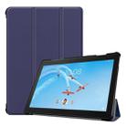 Custer Texture Horizontal Deformation Flip Leather Case for Lenovo Tab P10 10.1 inch with Three-folding Holder & Sleep / Wake-up Function (Blue) - 1