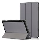 3-folding Custer Texture Deformation Flip Leather Case for Lenovo Tab M10 TB-X605F / X505F(Grey) - 1