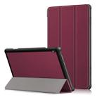 3-folding Custer Texture Deformation Flip Leather Case for Lenovo Tab M10 TB-X605F / X505F(Wine Red) - 1