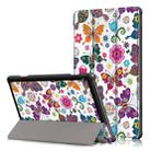 Coloured Drawing Pattern Horizontal Deformation Flip Leather Case for Lenovo Tab M10, with Three-folding Holder (Butterfly Pattern) - 1
