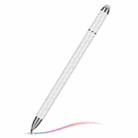 JB03 Universal Magnetic Pen Cap Pan Head + Fiber Cloth + Ball Point Pen 3 in 1 Stylus Pen for Smart Tablets and Mobile Phones (White) - 1