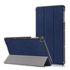 Custer Painted 3-folding Holder Tablet PC Leather Case For Honor Pad 7 10.1inch/X8/X8 Lite(Dark Blue) - 1