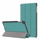 Custer Painted 3-folding Holder Tablet PC Leather Case For Honor Pad 7 10.1inch/X8/X8 Lite(Dark Green) - 1