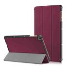 Custer Painted 3-folding Holder Tablet PC Leather Case For Honor Pad 7 10.1inch/X8/X8 Lite(Wine Red) - 1