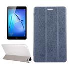 For Huawei  MediaPad T3 8 inch Silk Texture Horizontal Flip Leather Case with 3-folding Holder(Dark Blue) - 1