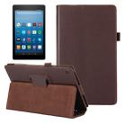 For Amazon Kindle Fire HD8 (2017) Litchi Texture Horizontal Flip Leather Case with Holder(Brown) - 1