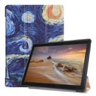 Starry Sky Pattern Horizontal Flip PU Leather Case for Lenovo Tab E10 X104, with Three-folding Holder - 1